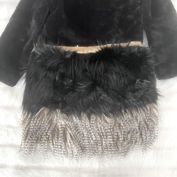 Imoga Collection Freya Long Faux Fur Coat in Black - Picture 8 of 11